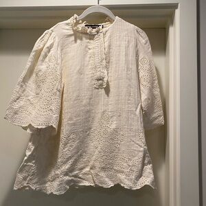 Antik Batik Ivory Lace-Trimmed Top